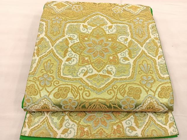 平和屋着物◎六通柄袋帯 花唐草 金銀糸 正絹 逸品 BAAT1441gt