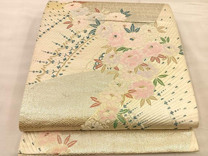 平和屋着物◎六通柄袋帯 唐織 花 金銀糸 正絹 逸品 BAAT1466gt