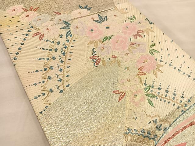 平和屋着物◎六通柄袋帯 唐織 花 金銀糸 正絹 逸品 BAAT1466gt