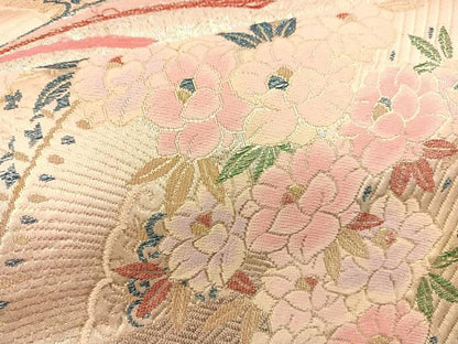 平和屋着物◎六通柄袋帯 唐織 花 金銀糸 正絹 逸品 BAAT1466gt