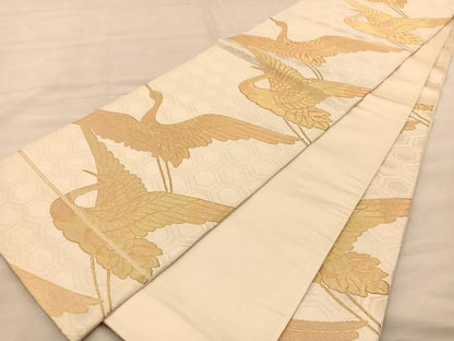 平和屋着物◎六通柄袋帯 能裳 金糸 正絹 逸品 BAAT1474gt