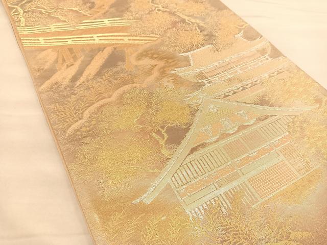 平和屋着物◎六通柄袋帯 嵐山 二重引箔 金銀糸 正絹 逸品 BAAT1486gt