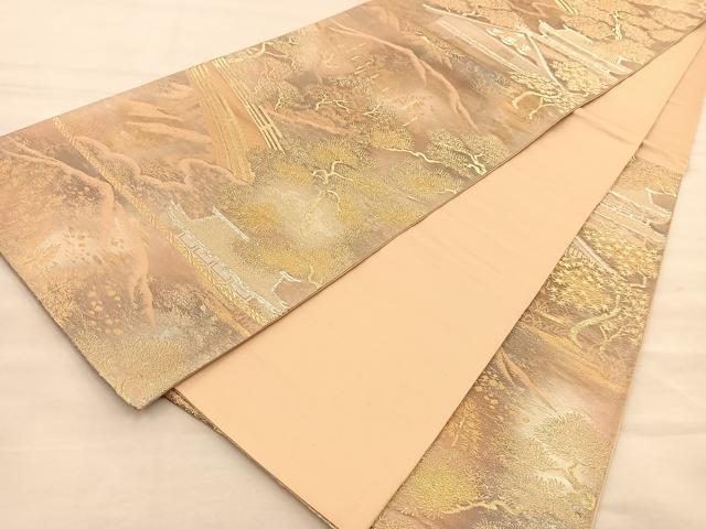 平和屋着物◎六通柄袋帯 嵐山 二重引箔 金銀糸 正絹 逸品 BAAT1486gt