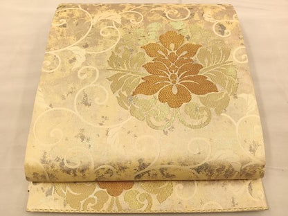 平和屋着物◎六通柄袋帯 花唐草 金糸 引箔 正絹 逸品 BAAT1491gt