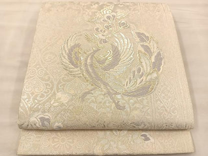 平和屋着物◎六通柄袋帯 昨鳥文 金銀糸 正絹 逸品 BAAT1507gt