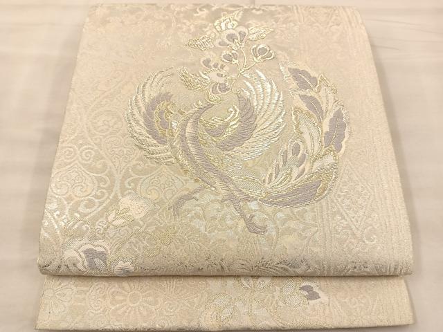 平和屋着物◎六通柄袋帯 昨鳥文 金銀糸 正絹 逸品 BAAT1507gt