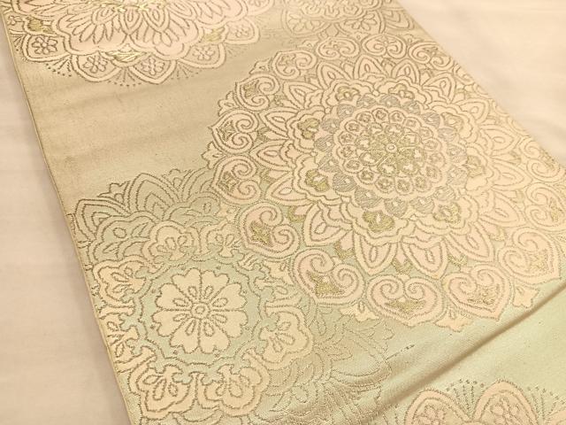 平和屋着物◎六通柄袋帯　唐織　宝相華　金銀糸　正絹　逸品　BAAT1515gt