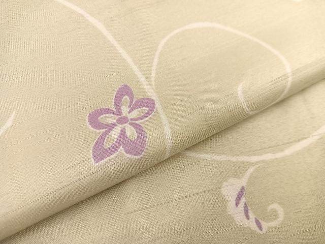 平和屋着物＃道中着　単衣　ロング丈　花唐草文　やまと誂製　洗える着物　BAAT1596gt