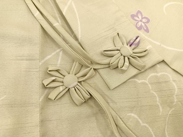 平和屋着物＃道中着　単衣　ロング丈　花唐草文　やまと誂製　洗える着物　BAAT1596gt