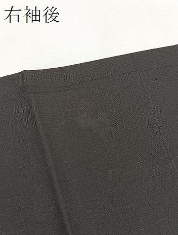 平和屋着物∞道行コート 二部式 単衣 幾何学文様 黒緑色 正絹 逸品 BAAT1597gt