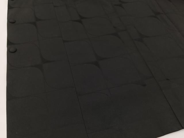 平和屋着物∞道行コート 二部式 単衣 幾何学文様 黒緑色 正絹 逸品 BAAT1597gt