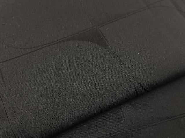 平和屋着物∞道行コート 二部式 単衣 幾何学文様 黒緑色 正絹 逸品 BAAT1597gt