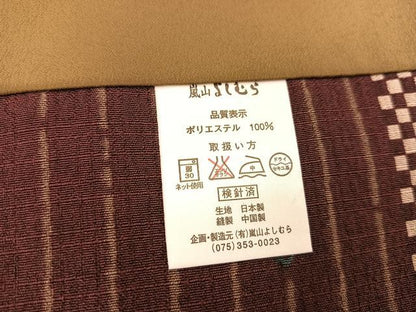 平和屋着物＃長羽織　市松文様　洗える着物　BAAT1599gt