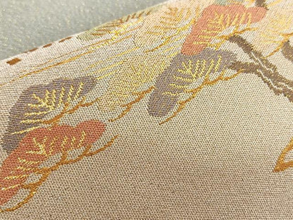 平和屋着物◎六通柄袋帯　浜松文　金銀糸　正絹　逸品　BAAT1601xk