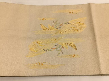 平和屋着物◎六通柄袋帯　浜松文　金銀糸　正絹　逸品　BAAT1601xk