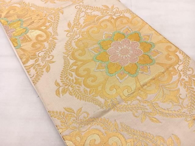 平和屋着物◎六通柄袋帯 宝相華 金糸 正絹 逸品 BAAT1618xk