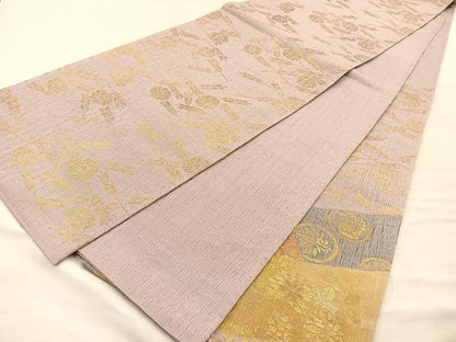 平和屋着物◎六通柄袋帯 吉祥文 金糸 正絹 逸品 BAAT1806if