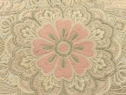平和屋着物◎六通柄袋帯 唐織 正倉院花文 銀糸 正絹 逸品 BAAT1814if