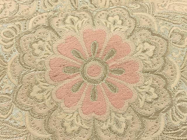 平和屋着物◎六通柄袋帯 唐織 正倉院花文 銀糸 正絹 逸品 BAAT1814if