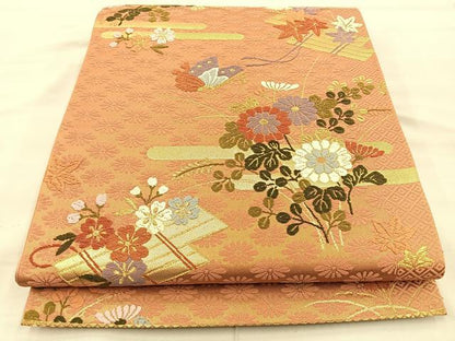 平和屋着物◎六通柄袋帯 唐織 随唐錦 金糸 正絹 逸品 BAAT1822if