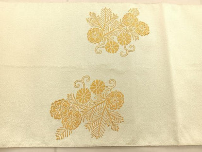 平和屋着物◎太鼓柄袋帯 綴れ 几帳花文 金糸 正絹 逸品 BAAT1844if