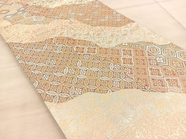 平和屋着物◎六通柄袋帯 道長吉祥文 金銀糸 正絹 逸品 BAAT1858if