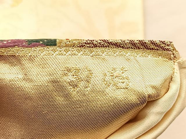 平和屋着物◎西陣　六通柄袋帯　唐織　鴛鴦流水文　二重箔　引箔正絹　逸品　BAAT1861if