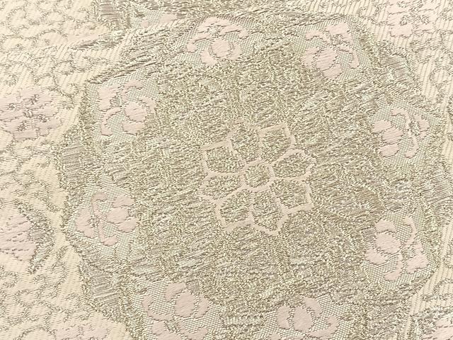 平和屋着物◎西陣 六通柄袋帯 唐織 正倉院花文 銀糸 正絹 逸品 BAAT1867if