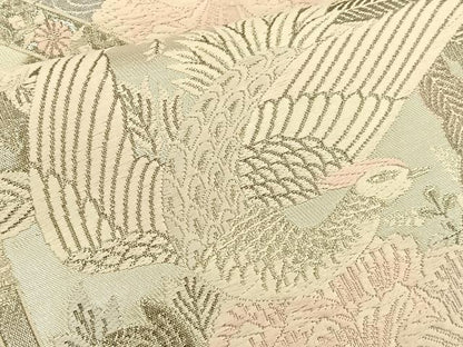 平和屋着物◎六通柄袋帯 唐織 鳳凰花文 銀糸 正絹 逸品 BAAT1871if