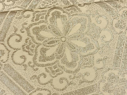 平和屋着物◎六通柄京袋帯 正倉院亀甲花文 銀糸 正絹 逸品 BAAT1874if