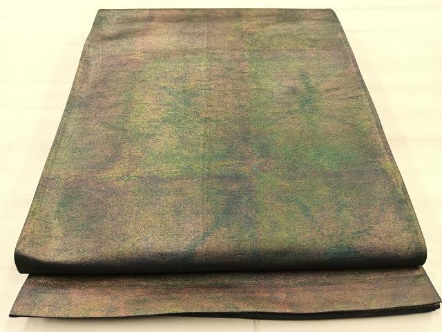 平和屋着物◎六通柄袋帯 霞文 引箔 正絹 逸品 BAAT1879if