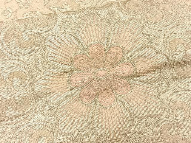 平和屋着物◎六通柄袋帯 正倉院花文 銀糸 正絹 逸品 BAAT1892if