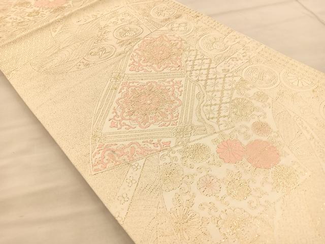 平和屋着物◎両面六通柄袋帯 唐織 九百紋織錦 金銀糸 正絹 逸品 BAAT1902xa