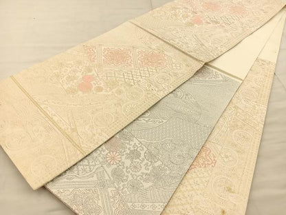 平和屋着物◎両面六通柄袋帯 唐織 九百紋織錦 金銀糸 正絹 逸品 BAAT1902xa