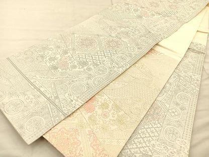 平和屋着物◎両面六通柄袋帯 唐織 九百紋織錦 金銀糸 正絹 逸品 BAAT1902xa