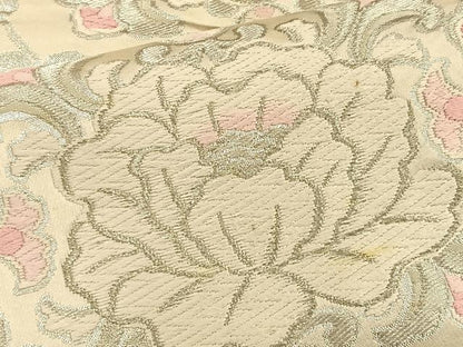 平和屋着物◎六通柄袋帯 唐織 花菱文 銀糸 正絹 逸品 BAAT1951if