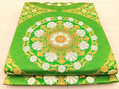 平和屋着物◎六通柄袋帯 唐織 花丸文 金銀糸 正絹 逸品 BAAT1957if