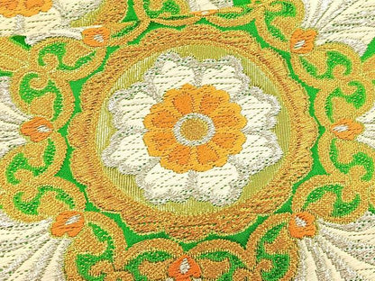 平和屋着物◎六通柄袋帯 唐織 花丸文 金銀糸 正絹 逸品 BAAT1957if