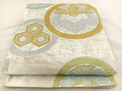 平和屋着物◎六通柄京袋帯 花蝶丸文 金銀糸 正絹 逸品 BAAT2091ph