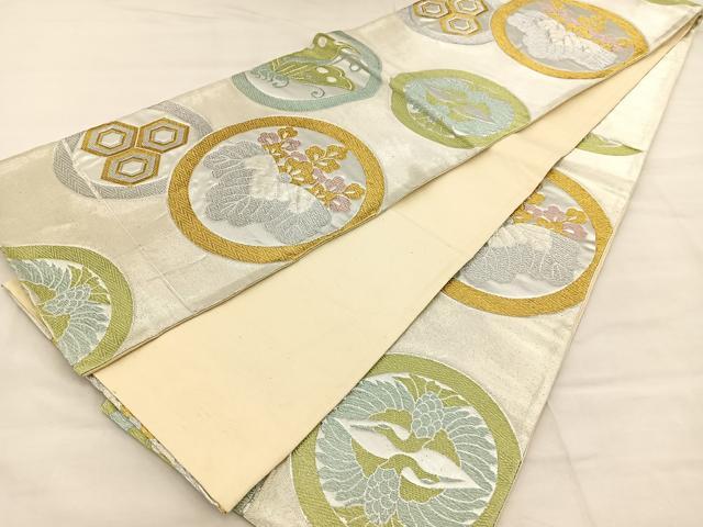 平和屋着物◎六通柄京袋帯 花蝶丸文 金銀糸 正絹 逸品 BAAT2091ph