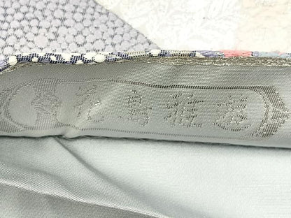 平和屋着物◎六通柄袋帯 唐織 花鳥雅遊 銀糸 正絹 逸品 BAAT2108ph