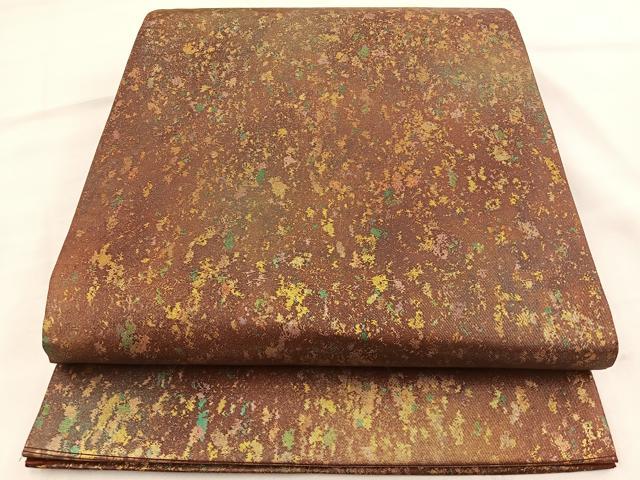 平和屋着物◎六通柄袋帯 霞文 引箔 正絹 逸品 BAAT2130ph