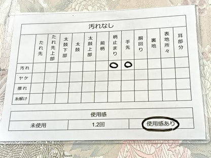 平和屋着物◎六通柄袋帯 唐織 孔雀花文 銀糸 正絹 逸品 BAAT2145ph