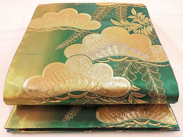 平和屋着物◎六通柄袋帯 松 下がり藤 金糸 正絹 逸品 BAAT2150ph