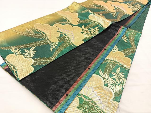 平和屋着物◎六通柄袋帯 松 下がり藤 金糸 正絹 逸品 BAAT2150ph