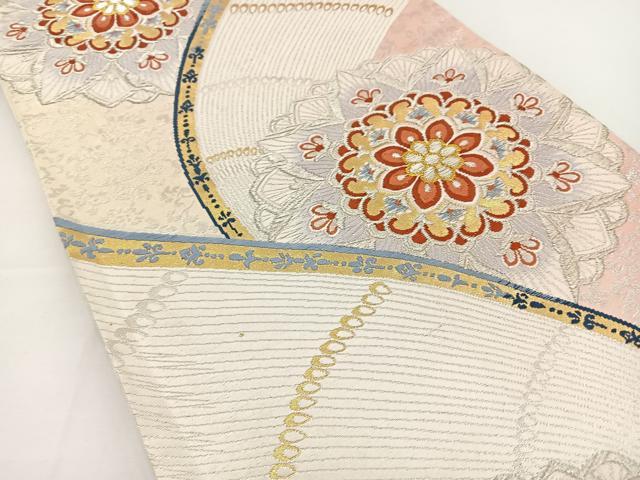 平和屋着物◎両面六通柄袋帯 唐織 正倉院花文 金銀糸 正絹 逸品 BAAT2629ea