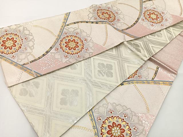 平和屋着物◎両面六通柄袋帯 唐織 正倉院花文 金銀糸 正絹 逸品 BAAT2629ea