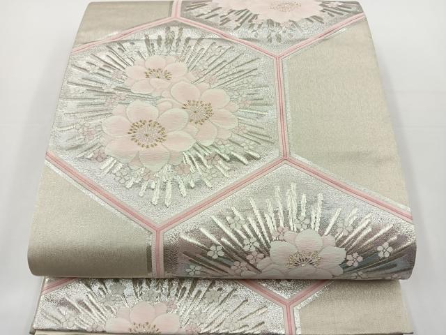 平和屋着物◎六通柄袋帯　桜　金銀糸　正絹　逸品　BAAT2663ea