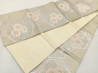 平和屋着物◎六通柄袋帯　桜　金銀糸　正絹　逸品　BAAT2663ea