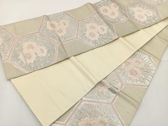 平和屋着物◎六通柄袋帯　桜　金銀糸　正絹　逸品　BAAT2663ea